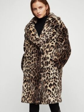 BCBGMAXAZRIA Leopard Print Teddy Coat - Size Small - $368 - EUC